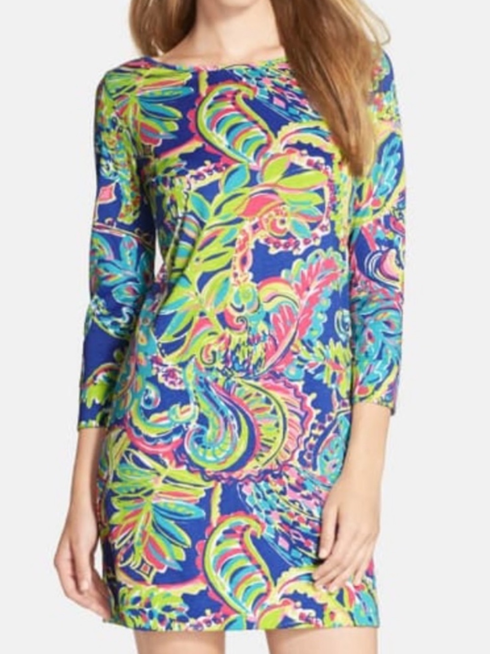 Lilly Pulitzer Marlowe dress toucan play Boat Neck 3/4 sleeve